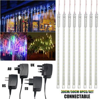 China Christmas Decorations LED Lights Meteor Shower Rain Lights Waterproof Fairy Raindrop String Falling Light for Xmas Holiday Party Patio Decor for sale