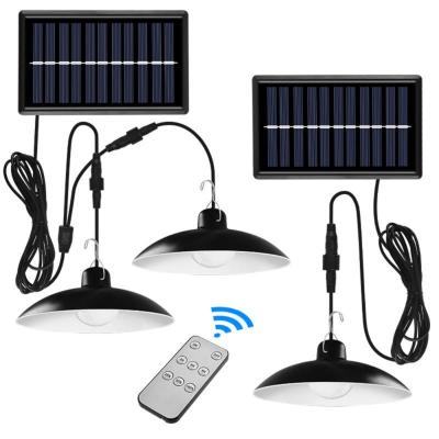 China Double Head IP65 Waterproof Solar Pendant Light Outdoor Solar Work Lights Indoor Garden Camping Yard for sale