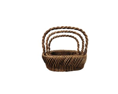 China Europe Chinese Cheap Round Small Shape Willow Fruit Basket for sale