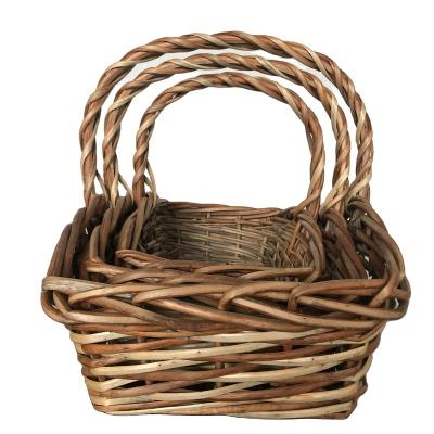 China Custom Made Picnic Willow Baskets With Wicker Basket Handle From China for sale