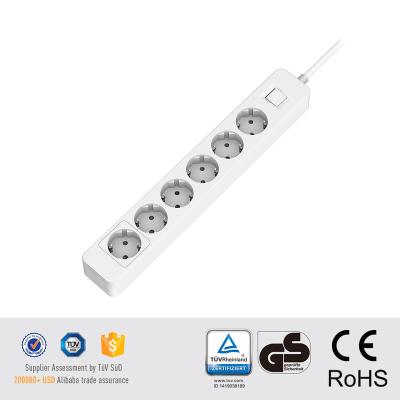 China For TV EU Market Max Extension Socket 6 Holes AC Power Strip 4000W For Household Appliances for sale