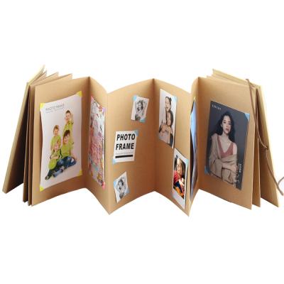 China Marriage. Gift. Paper Foldable Self Adhesive Album Vintage Keepsake Vintage Keepsake Accordion Album Handmade Simple Growth Album for sale