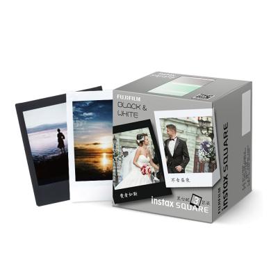 China Pack 10 square exposures Fujifilm instax film 3 frame white paper black instant film 6.2*6.2cm for sale