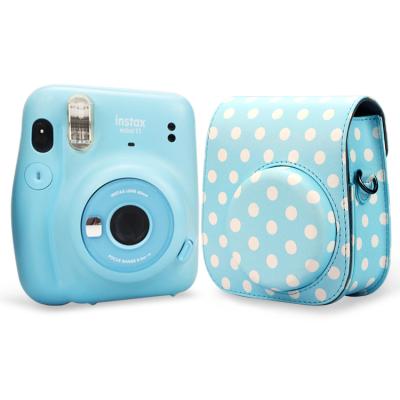 China Fasion Chic Leather PU Dot Camera Case Bag For Fujifilm Instax Mini11 Instant Camera Fancy Camera Protector for sale