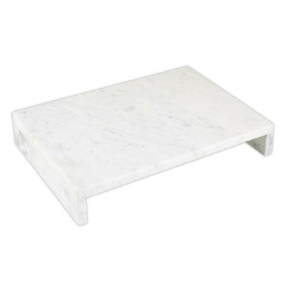 China White Marble Treats Stocked Waterfall Pedestal Panels And Tasty Display Stand Snack Storage Tray for sale