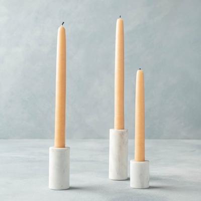 China Europe Design Classic White Marble Candle Holder Home Decor Candle Container for sale