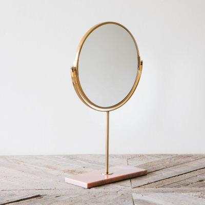 China Modern Elegant Marble Double Sided Bath Mirror Double Sided Mirror Decorative Makeup Mirrors Living Room for sale