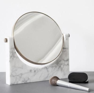 China Eco - Friendly Marble Makeup Mirror Table Dresser Stand Up And Wall Mounted Marble Mirror for sale