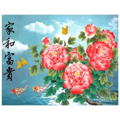 China Fashion Modern Custom Canvas Art 5D Diamond Color Flower Art Painting for sale