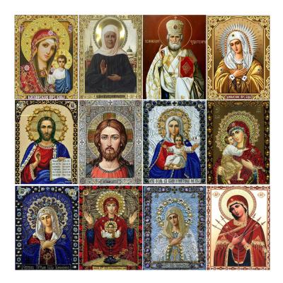 China Wholesale 5D Diamond Painting DIY Crystal Diamond Embroidery Cross Stitch Religious traditional character home decoration for sale