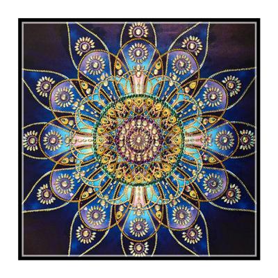 China Modern Special Shape Diamond Painting Custom Photo of Mandala Flower 5D Crystal Diamond DIY for sale