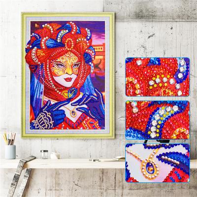 China Modern Masked Special Shape Diamond Painting Custom Photo of Girl 5D Crystal Diamond DIY for sale