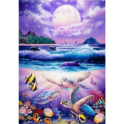 China Modern 5D Diamond Embroidery Sea Creatures DIY Home Decoration Diamond Cross Painting for sale