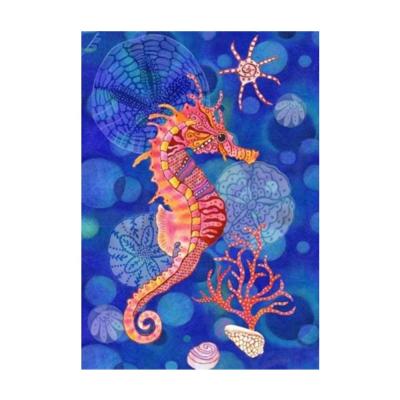 China Custom Pictures of Diamond Painting Sea Horse Bracket 5D DIY Diamond Painting Family Decoration Cross Stitch Modern Full Stitch Wall Circle for sale