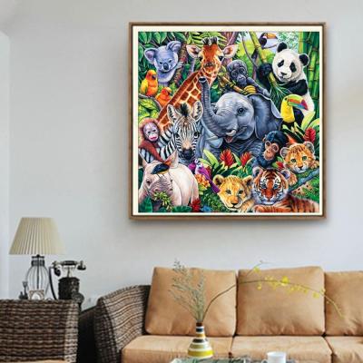 China Full Circle 5D Diamond Painting Modern Forest DIY Animal Diamond Embroidery for sale