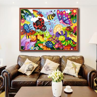 China Classic Full Circle 5D Diamond Painting Cartoon Insect Group DIY Diamond Embroidery Home Decoration for sale