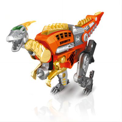 China Toy Gun Toy Gun 5 in 1 DIY Alloy Dinosaur Velociraptor Transform Soft Robot Dart Blaster Gun Toy for Boys Gift for sale