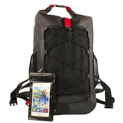 China 40L Waterproof Heavy Duty Multi Functional Adventure Sports Tarpaulin Good Quality Backpack With Phone Bag for sale