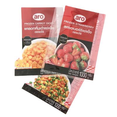 China For Food Packaging Three Side Sealed Bag Frozen Vegetable Fruit Packing Bags Vacuum Plastic Bags for sale