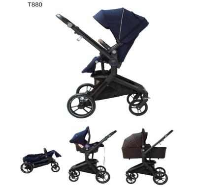 China Tops new 2021 luxury landscape design OEM grade luxury 3 in 1 carseat bassinet baby stroller stroller carrier buggy pram stroller 3 in 1 for sale