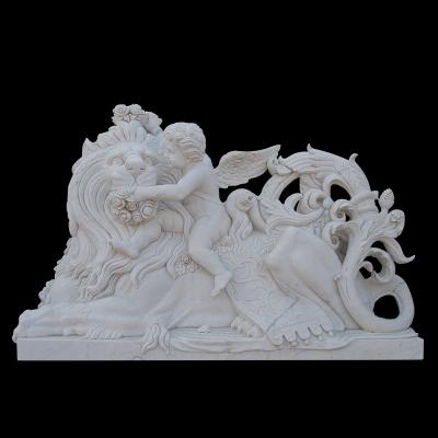 China Crafts Angel Baby Jesus Modern White Marble Carving Statue For Sale for sale