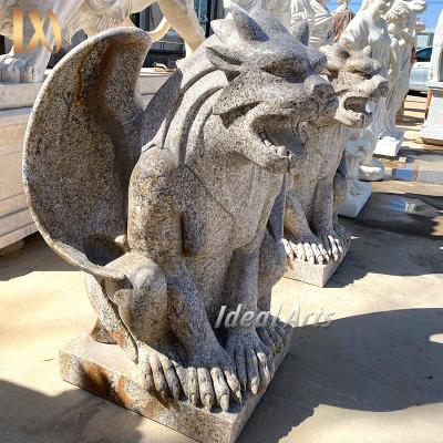 China Modern Wholesale Decorative Outdoor Gargoyle Marble Carving Black Stone Statue Sculpture for sale