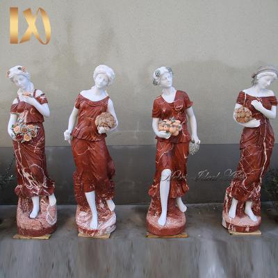 China Modern Ideal Arts Outdoor Home Decor Hand Carved Garden Stone Greek Sculpture Marble Four Seasons Statues For Sale for sale