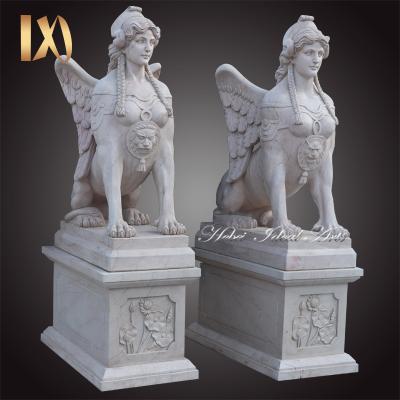 China Outdoor Life Size Egyptian Classic Dignity Garden Decoration Stone Sphinx Statue for sale