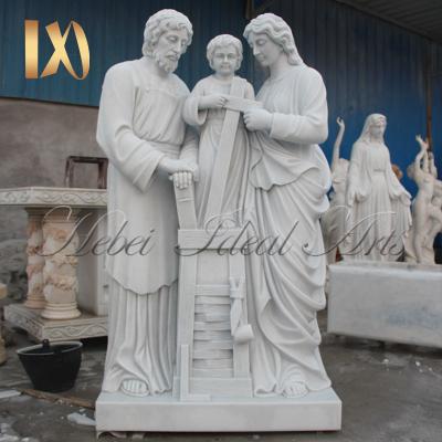 China Modern Ideal Virgin Mary Statue Granite Marble Stone Holy Family Decor Church Arts Marble Sculpture for sale