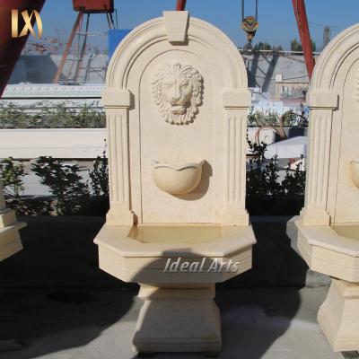 China Modern Ideal Arts Garden Decorative Beige Marble Japanese Water Fountain Directional Waterfall Wall Fountains for sale