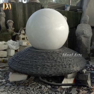 China Modern Ideal Arts Large Granite Ball Fountain Garden Marble Fountain With Rotating Ball for sale