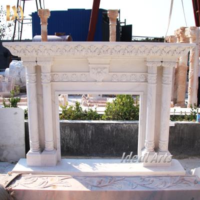 China Mid Century Modern Arts Ideal Modern Stone Fireplace Mantel Antique Frame Living Room for sale