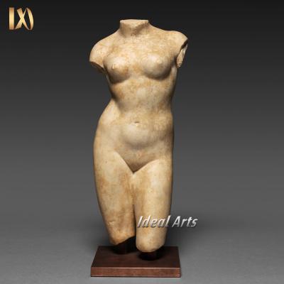 China Modern Greek Human Life Size White Nude Art Sculpture Female Bust Marble Statue Female Bust for sale