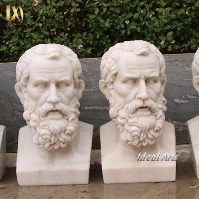 China Factory Direct Marble Carving Figures Famous Western Bust Modern Factory Decoration High Quality Natural Stone Marble Roman Statue Home Bust for sale