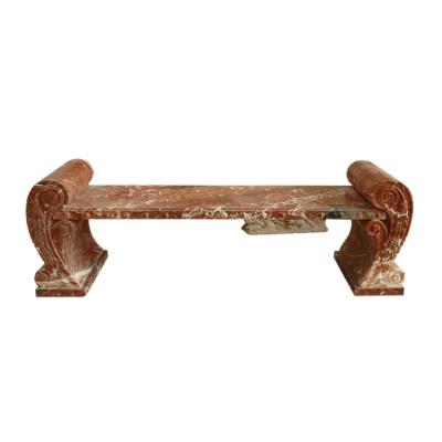 China Outdoor Decoration Garden Decoration Stone Handcrafted Bench With Backrest for sale