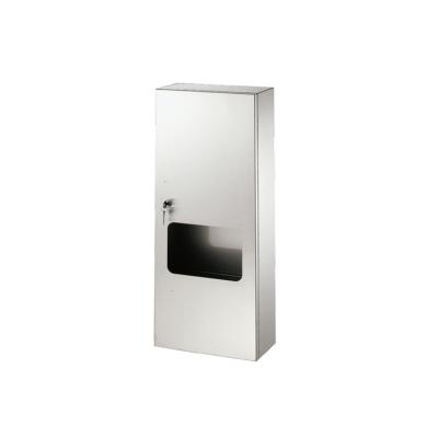 China Modern Surface Mounted Stainless Steel Paper Towel Dispenser And Waste Container for sale