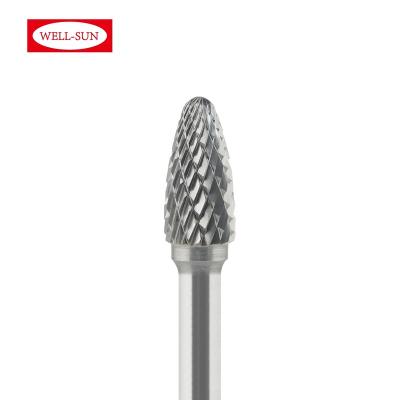 China For Metal Burr Removing /Industry Drill Machine F-10-300101 Factory Wood Shaft Shape With Rotary Radius Tungsten Carbide Burr Removing Metal Working Bur for sale