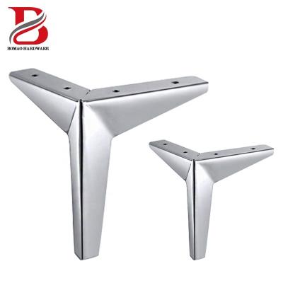 China 2.5mm Thickness Modern Gun Black Shiny Chrome Metal Sofa Legs Feet for sale