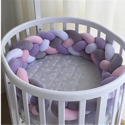 China Modern Velvet Fabric Braided Crib Bumper for Baby Crib for sale