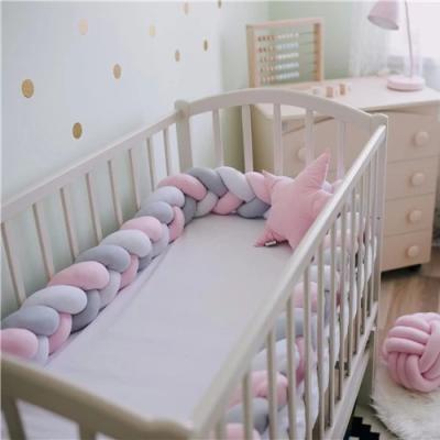 China Modern Customized Length Soft Plush Baby Crib Hutch Material Bumper for sale