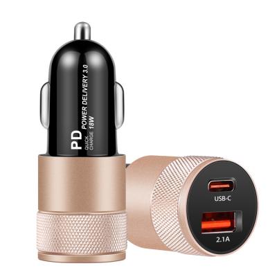 China 30Wpd Type C PD QC3.0 Fast Charging Aluminum Car Mobile Phone Tablet MP3 GPS Super Charger For Mobile Phone for sale