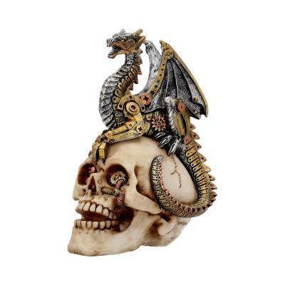 China China High Quality Resin Steam Punk Dragon With Skulls Ornaments Dragon Statue for sale