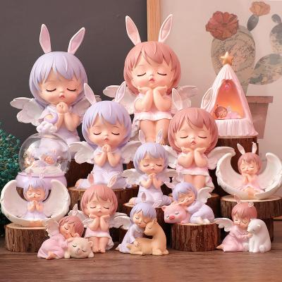 China Wholesale cute baby figurines fairy tale accessories home decor angels figurine Europe poly resin fairy figurines for sale