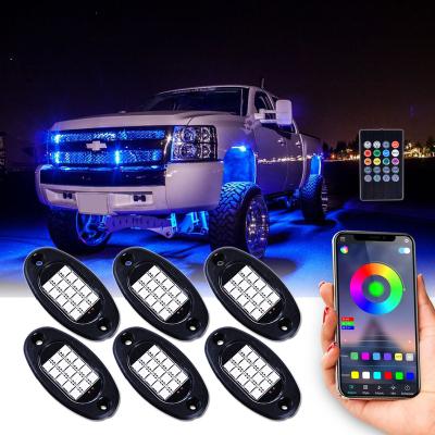 China ABS + LED RGB App Control, Multicolor, Music Mode, Dimmable, 6 Pods Underglow RGB Led Rock Lights, RGB Working Lamp for sale