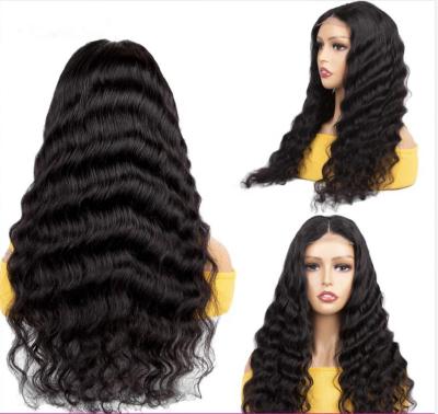 China Deep Wave 40 42 Inches Human Hair Lace Frontal Wigs 13x6 Lace Front Wig PrePlucked Bleached Knots 4x4 5x5 6x6 Deep Lace Closure Wig for sale