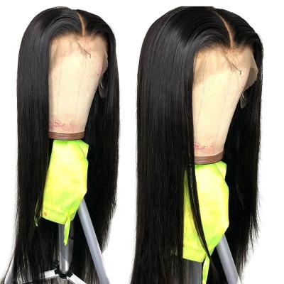 China Silky Straight Wave 180% 250% Density HD Lace Frontal Hair Wigs For Black Women, Brazilian Virgin Hair 13x6 Transparent Lace Front Wig for sale