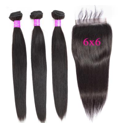 China Silky Straight Wave Hair Bundles With 13x4 Lace Frontal Brazilian Hair Straight Weaves 3 Bundles With Headband 28 30 Inch for sale