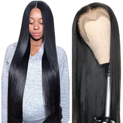 China Remy Virgin Human Hair Silky Straight Lace Front Wigs 100% Transparent Swiss Straight Lace Hair Wigs for sale