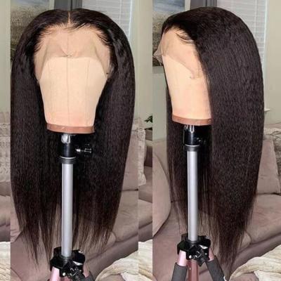 China Hot Sale Brazilian Lace Front Wigs Yaki Yaki Hair 13*6 150% 180% Full Virgin Human Hair Lace Wigs for sale