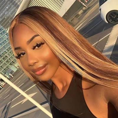 China Silky Straight Wave Highlight Colors Hd Frontal Wig Hair  Front Wigs 100% Unprocessed Brazilian Human Hair for sale